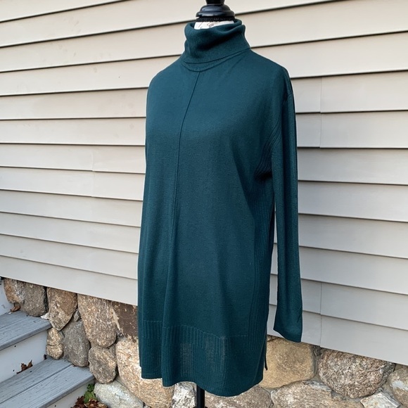 APT. 9® Women’s Ribbed Side Panel Turtleneck Sweater - Knight Green - Picture 4 of 13